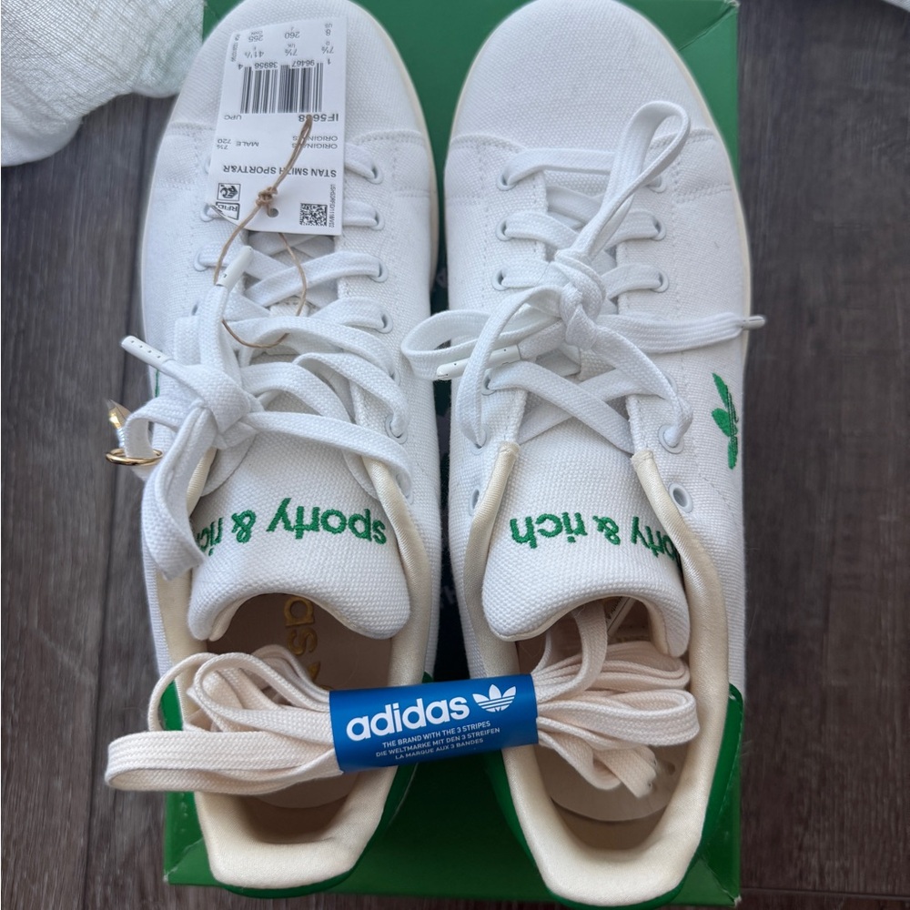 Sporty & Rich x Adidas White Sneakers with Green Details - Picture 4 of 9